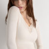 Ultralight Cashmere Lace Long Sleeve Shirt