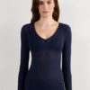 V-Neck Top in Modal Ultralight with Cashmere