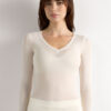 V-Neck Top in Modal Ultralight with Cashmere