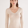 V-Neck Top in Modal Ultralight with Cashmere