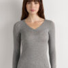 V-Neck Top in Modal Ultralight with Cashmere