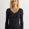 V-Neck Top in Modal Ultralight with Cashmere