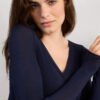 V-Neck Top in Modal Ultralight with Cashmere