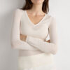 V-Neck Top in Modal Ultralight with Cashmere